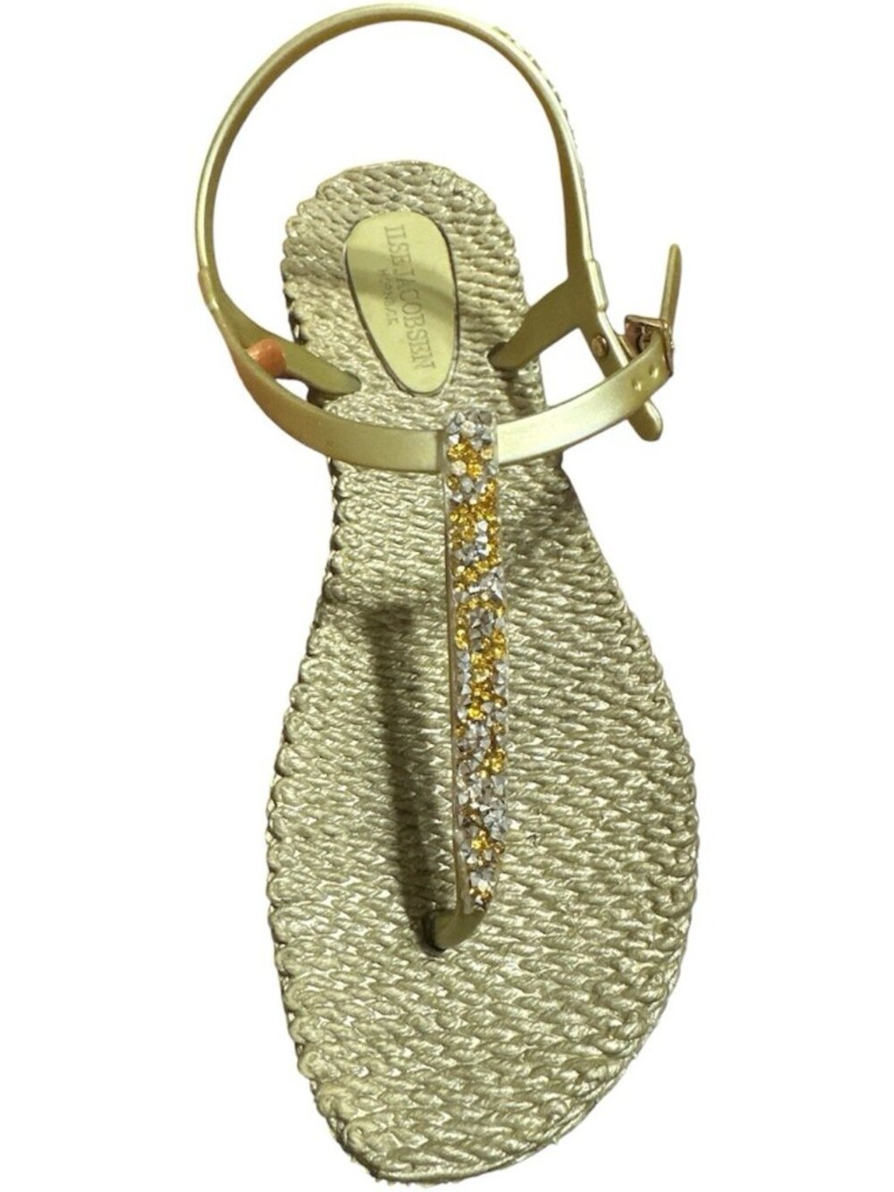 Ilse Jacobsen Cheerful10G Flat Sandals Women Size 10 Gold